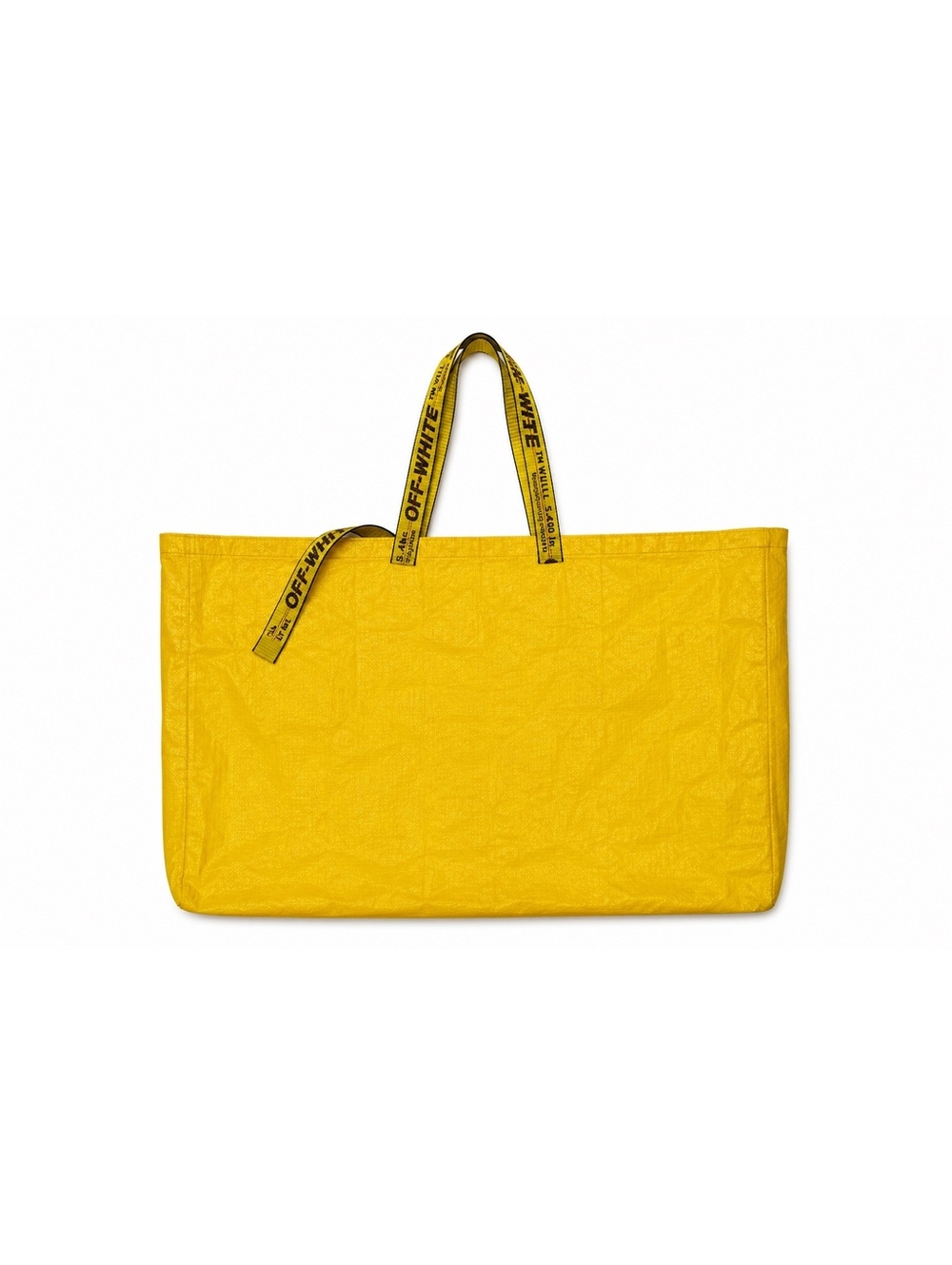 Off-White Arrows Commercial Tote Bag Yellow Black Large Logo Shopper - Picture 2 of 8